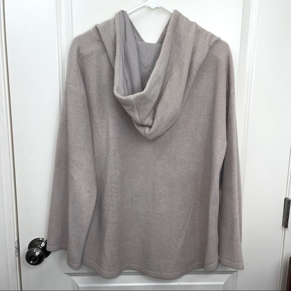 Soft Surroundings Tan Hooded Teddy Pullover Top M - Picture 7 of 13